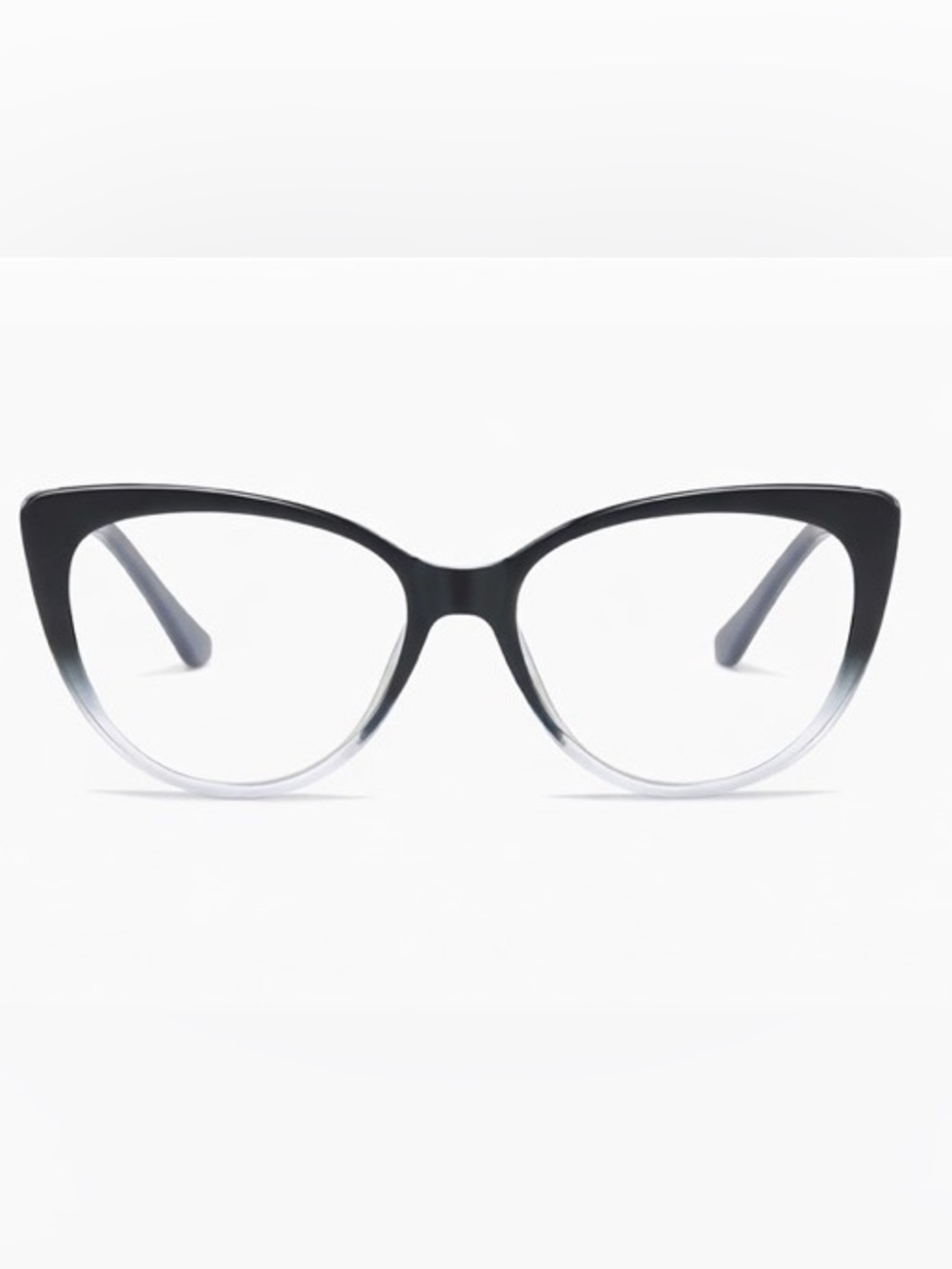 Cat Eye Eyeglass Frames Black Gradient Gold Arms Chic Style